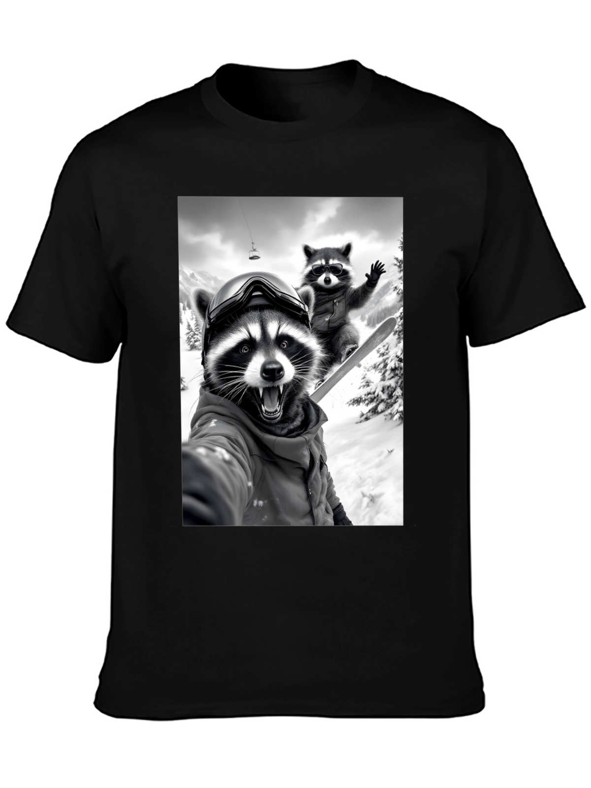Raccoon Skiing T-Shirt