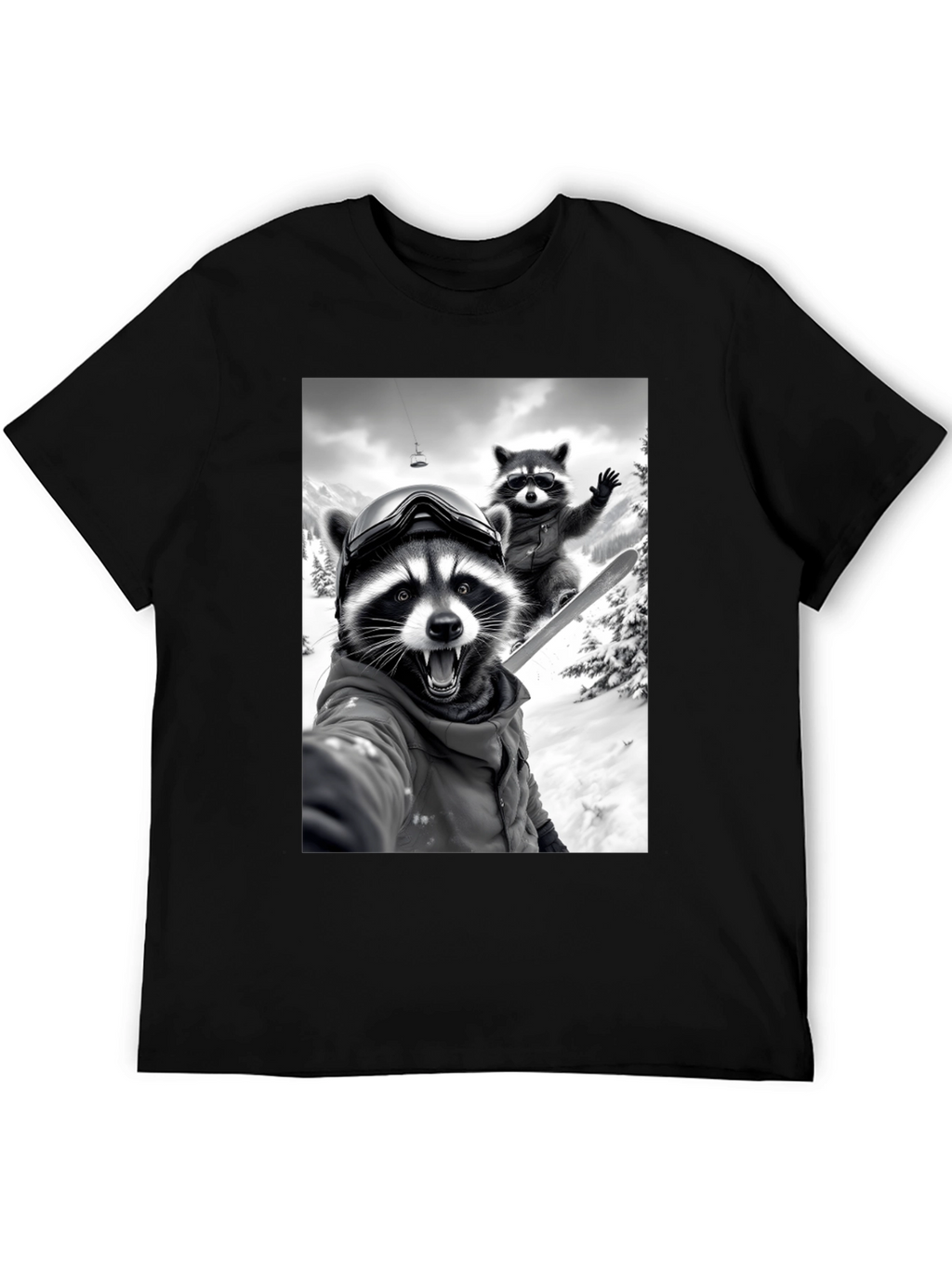 Raccoon Skiing T-Shirt