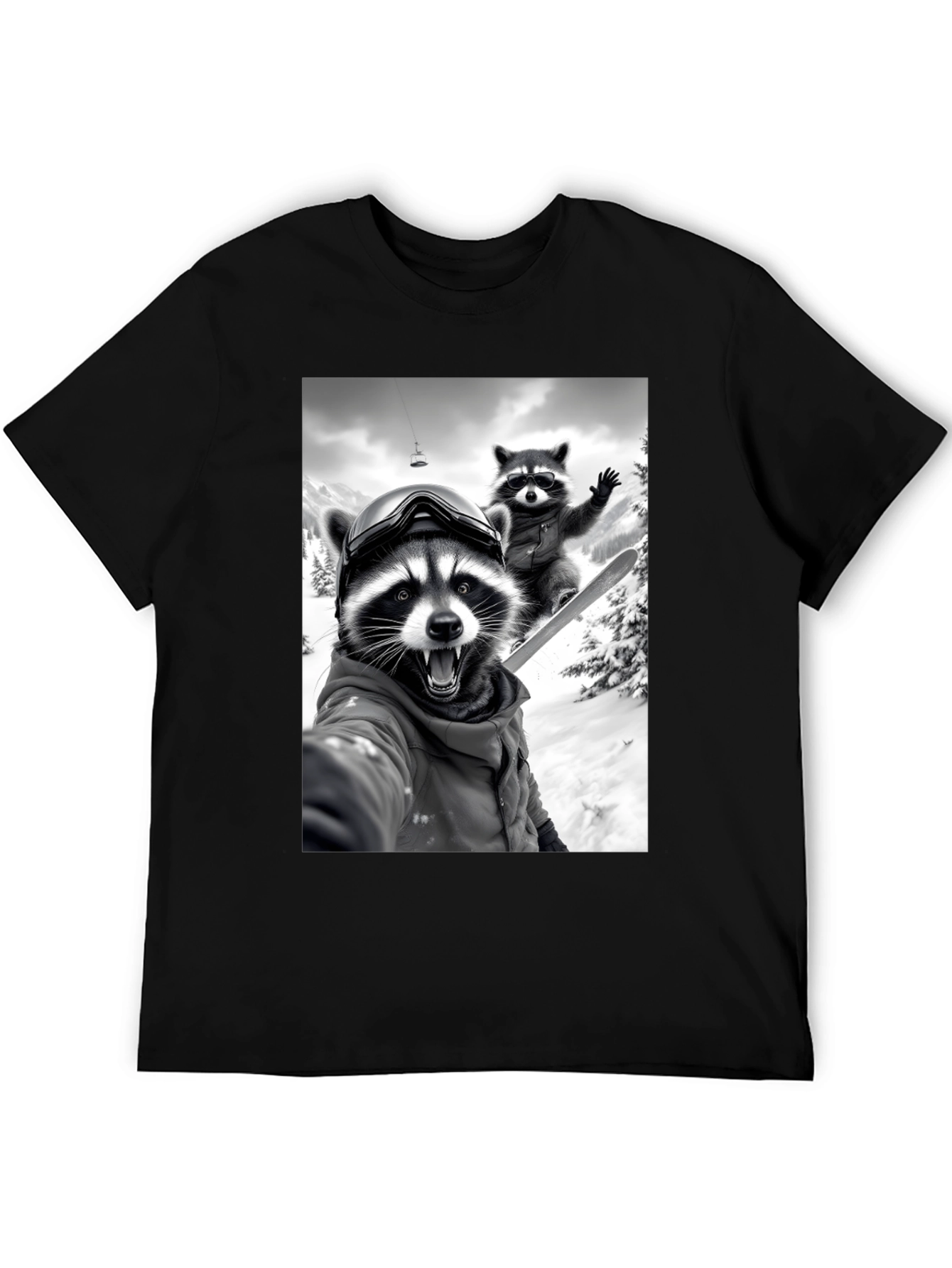 Raccoon Skiing T-Shirt
