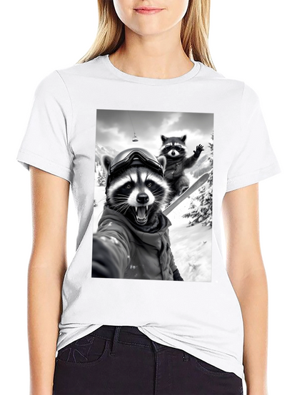 Raccoon Skiing T-Shirt