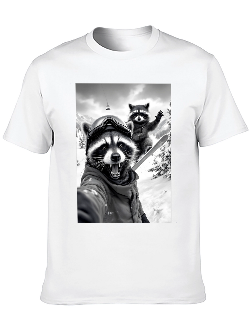 Raccoon Skiing T-Shirt