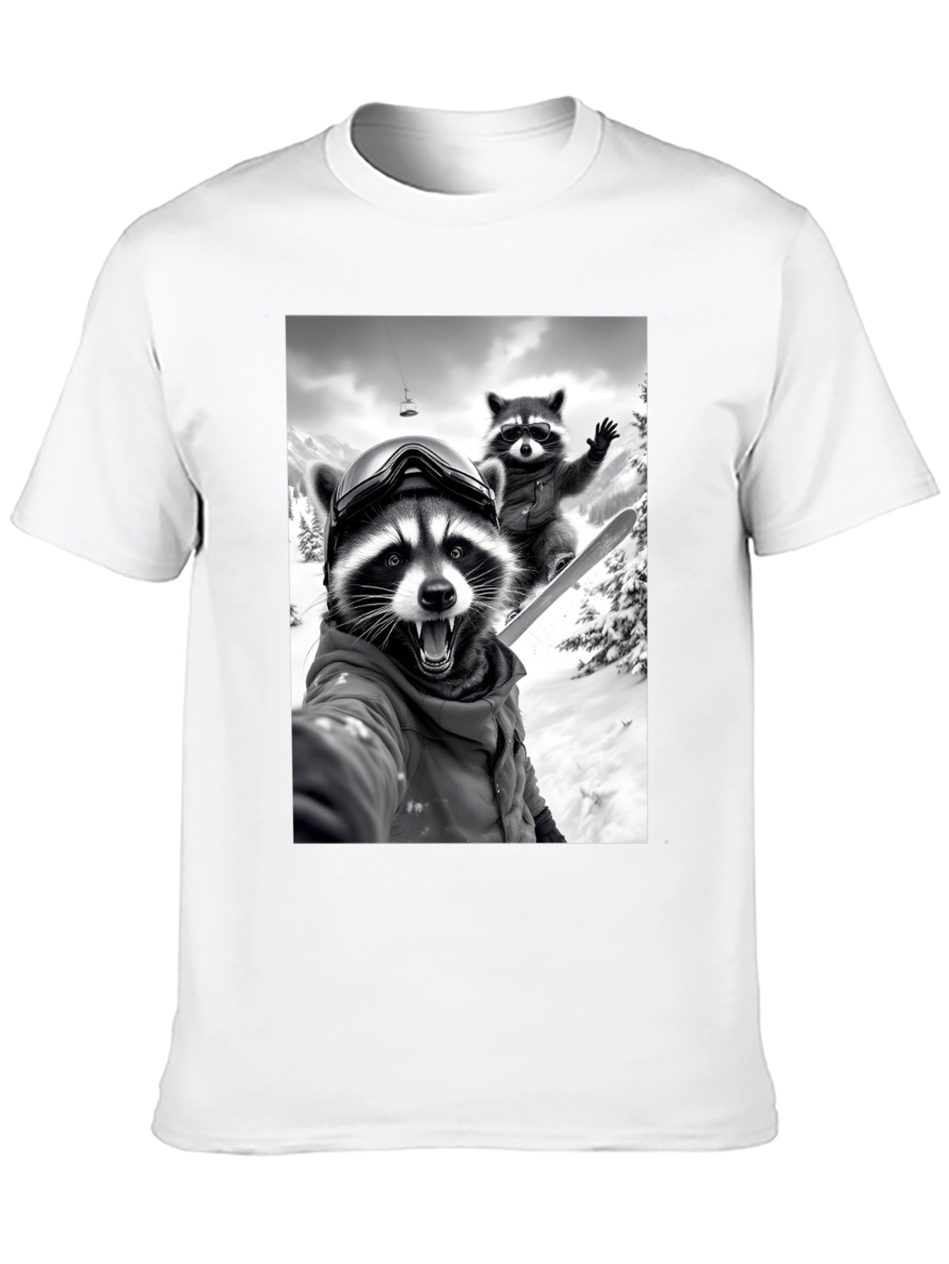 Raccoon Skiing T-Shirt