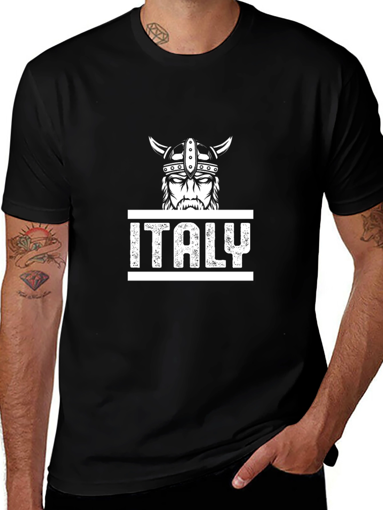 Italy Viking Graphic Tee - Black