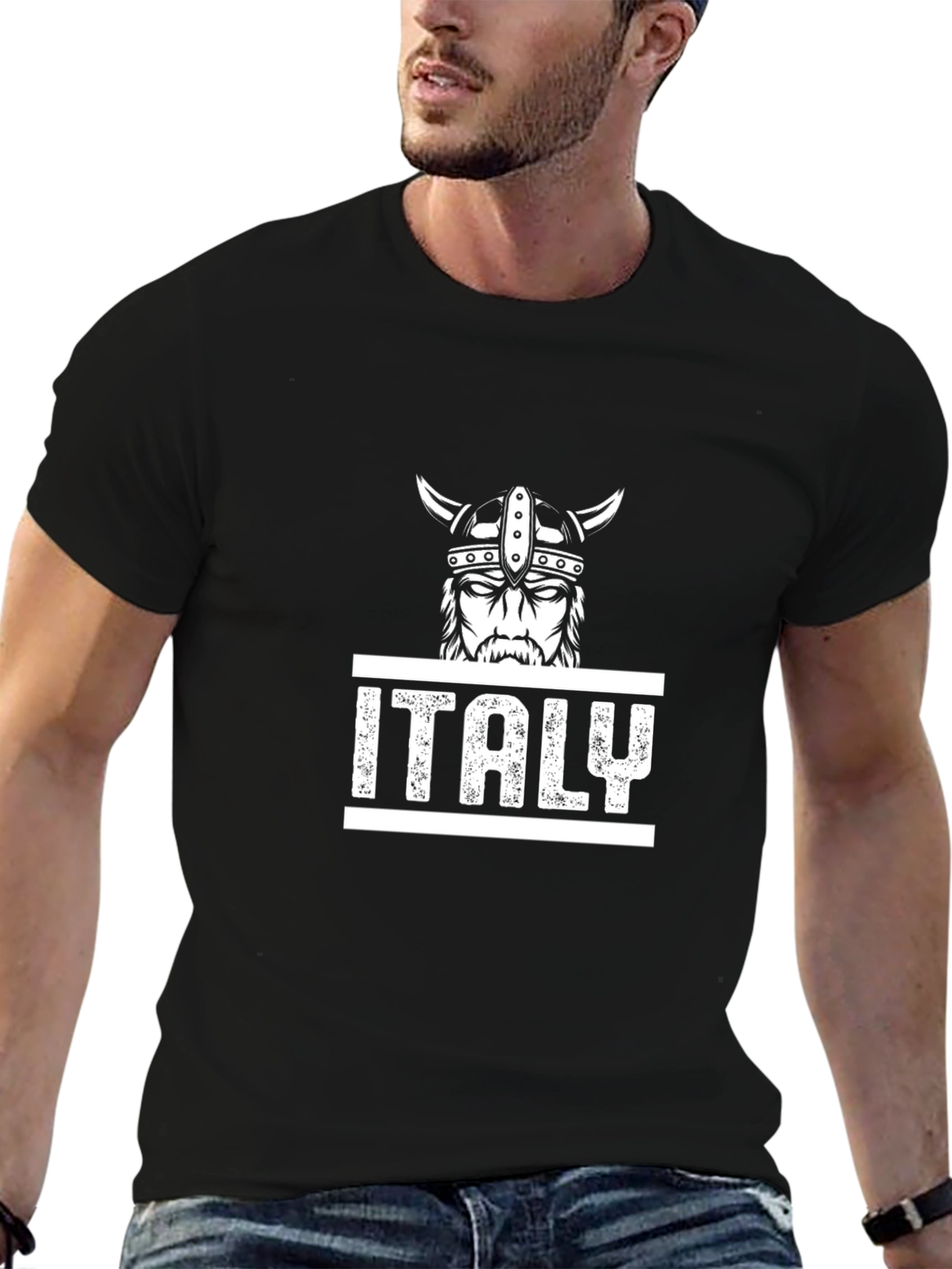 Italy Viking Graphic Tee - Black
