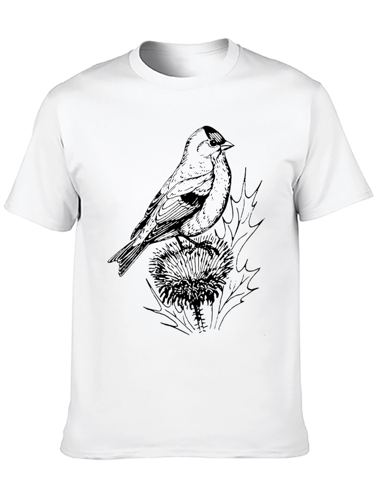 Bird on Thistle Black Graphic Tee
