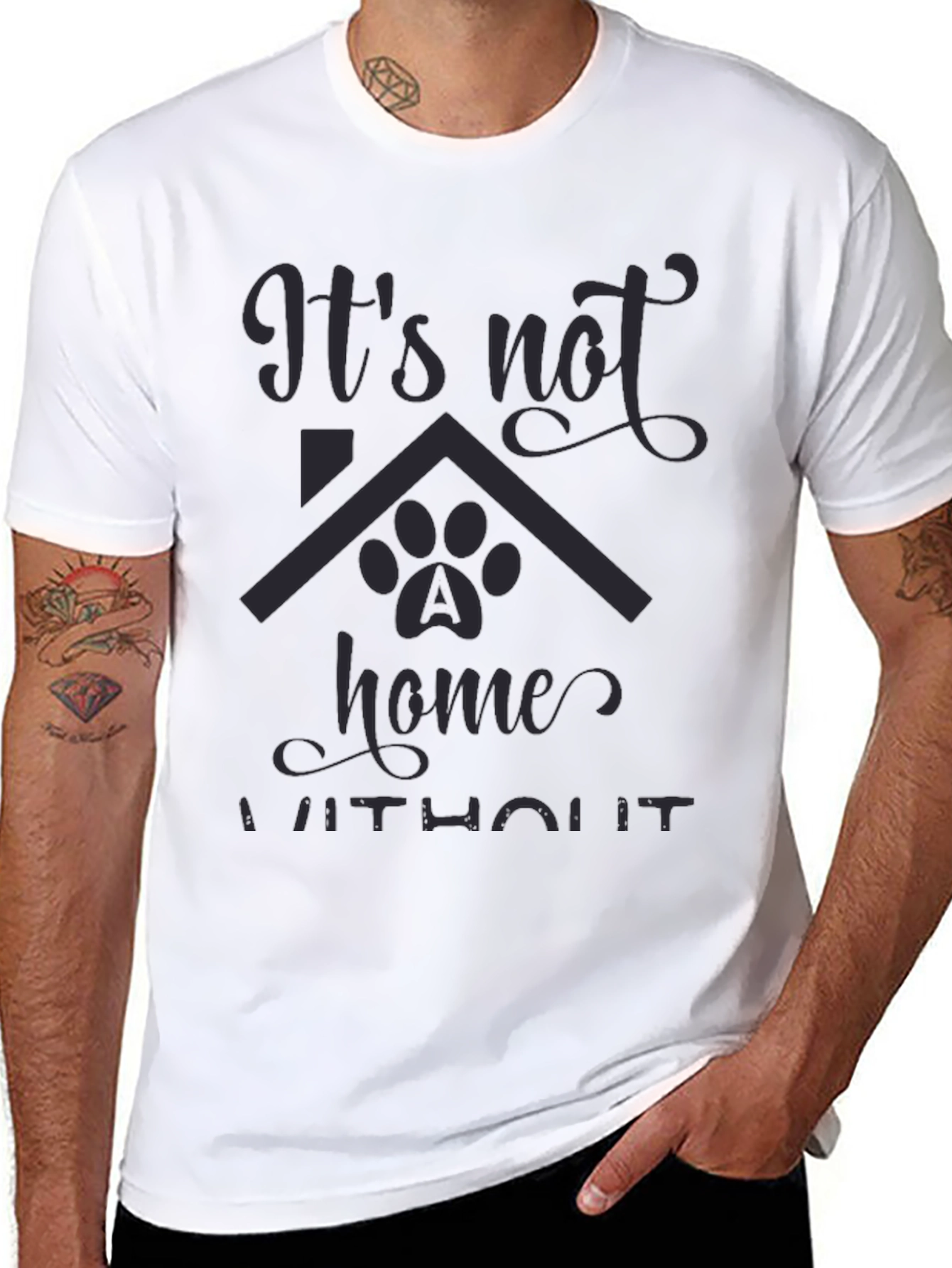 Its Not Home Without Dog Paw T-Shirt