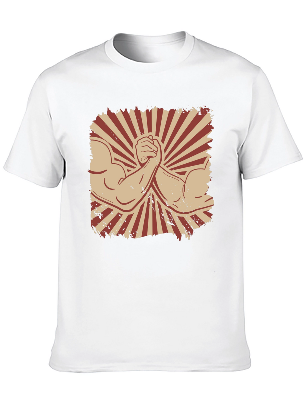 Arm Wrestling Graphic Tee - Retro Style Black T-Shirt