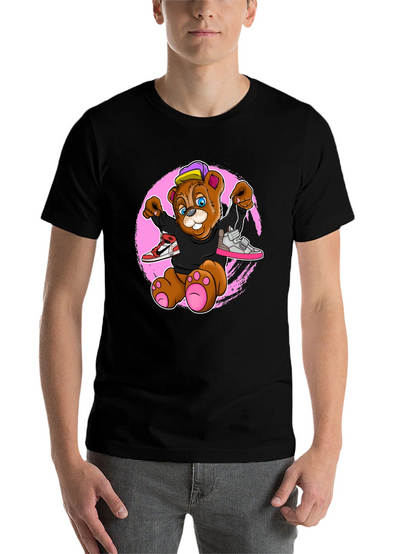 Cartoon Bear with Sneakers Graphic T-Shirt