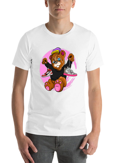 Cartoon Bear with Sneakers Graphic T-Shirt