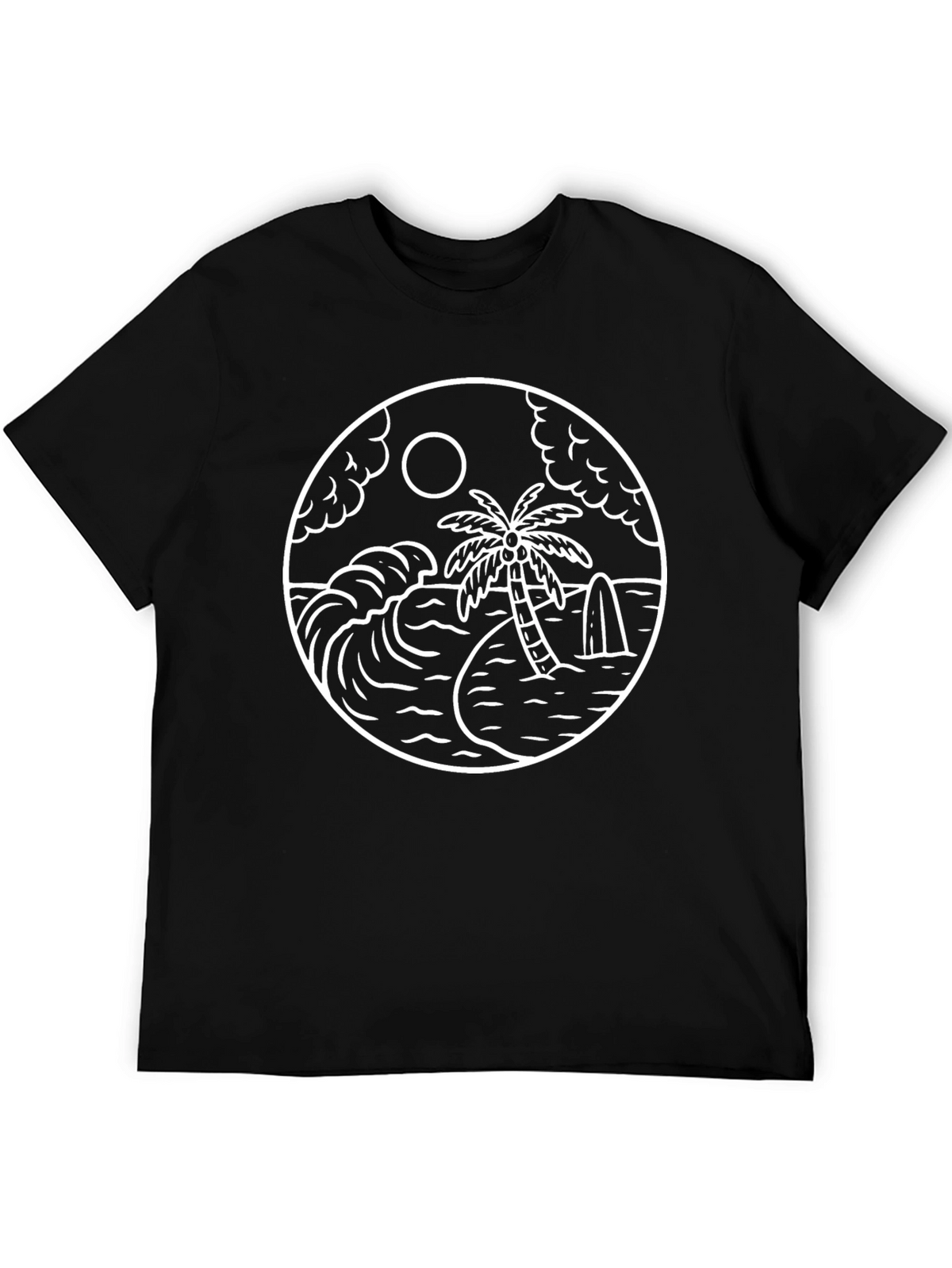 Tropical Paradise Graphic Tee - Black
