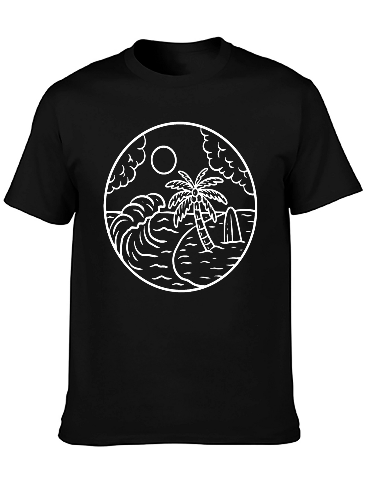 Tropical Paradise Graphic Tee - Black