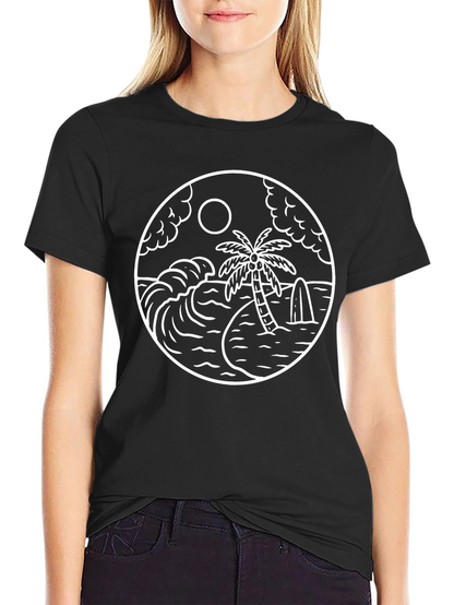 Tropical Paradise Graphic Tee - Black