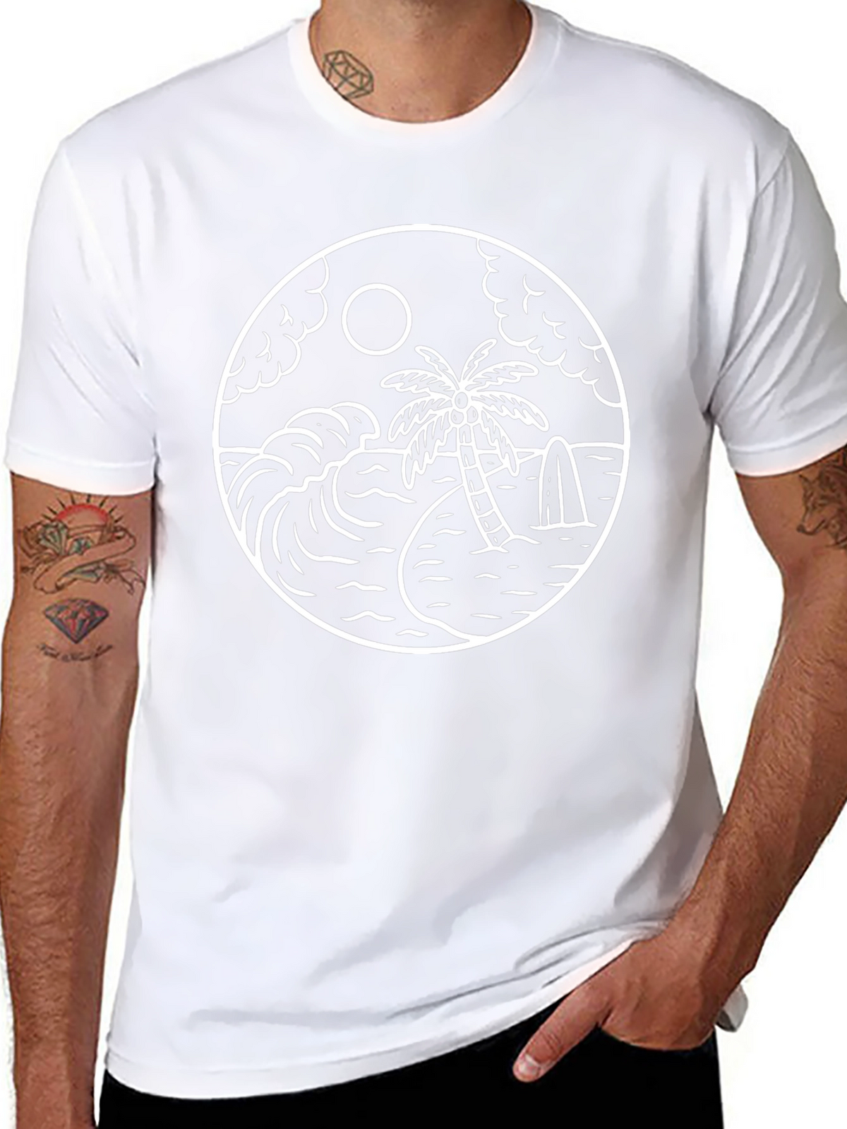 Tropical Paradise Graphic Tee - Black