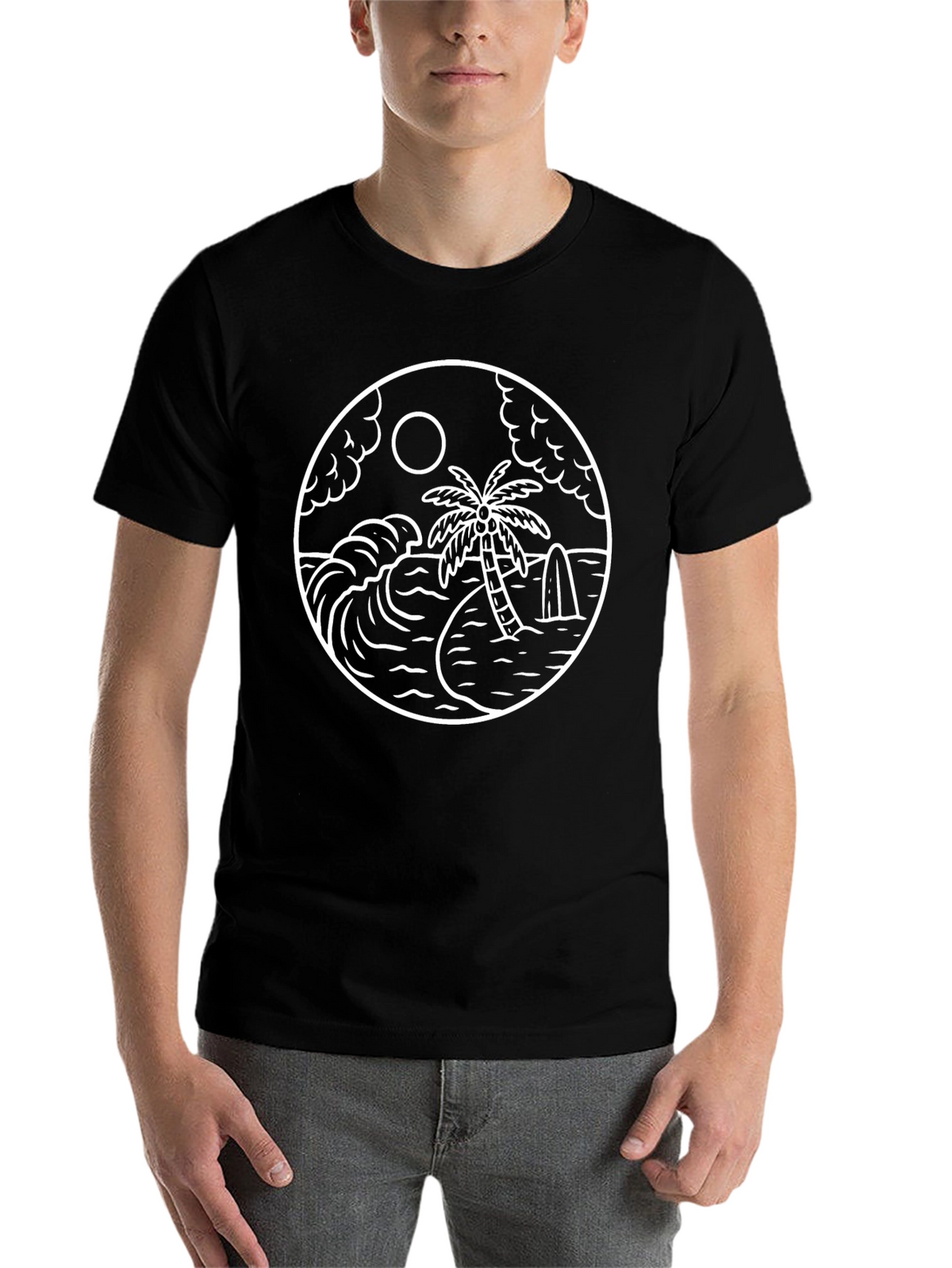 Tropical Paradise Graphic Tee - Black