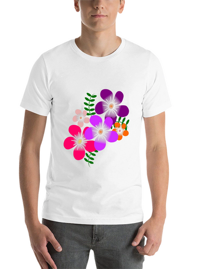 Floral Graphic Print T-Shirt - Casual Black Tee