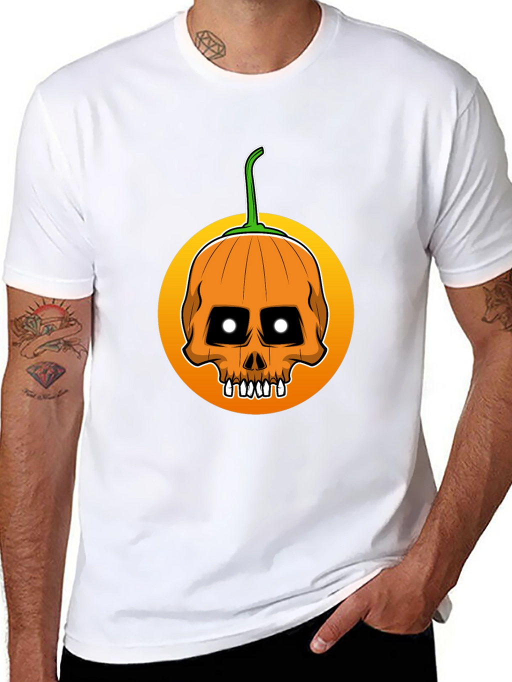 Skull Pumpkin Halloween T-Shirt