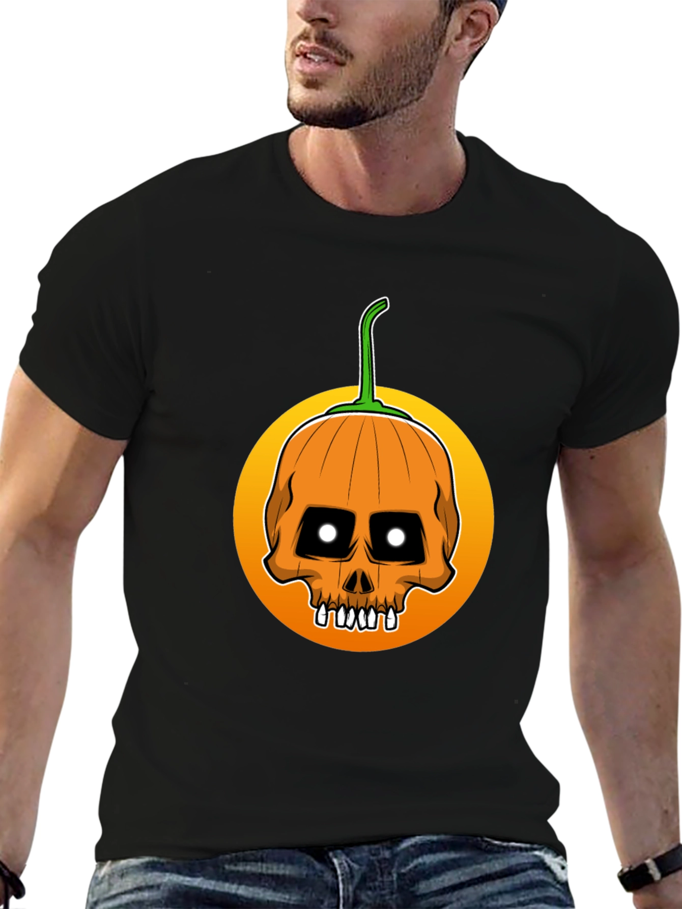 Skull Pumpkin Halloween T-Shirt