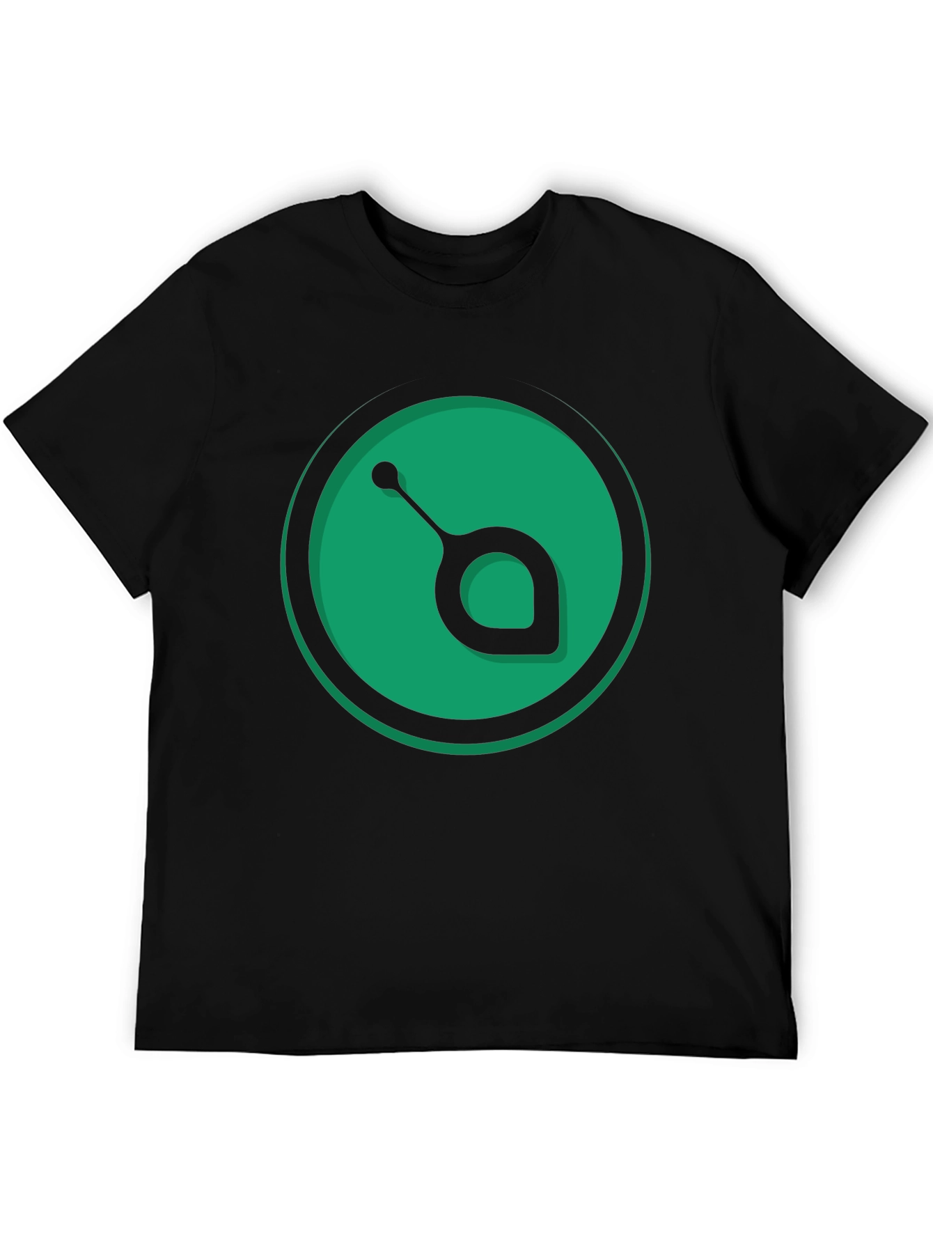 Green Orb Black T-Shirt