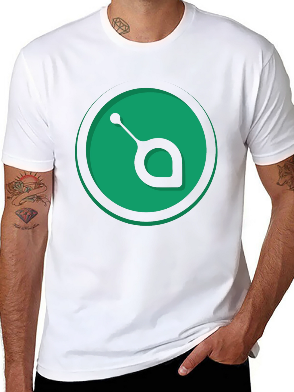 Green Orb Black T-Shirt