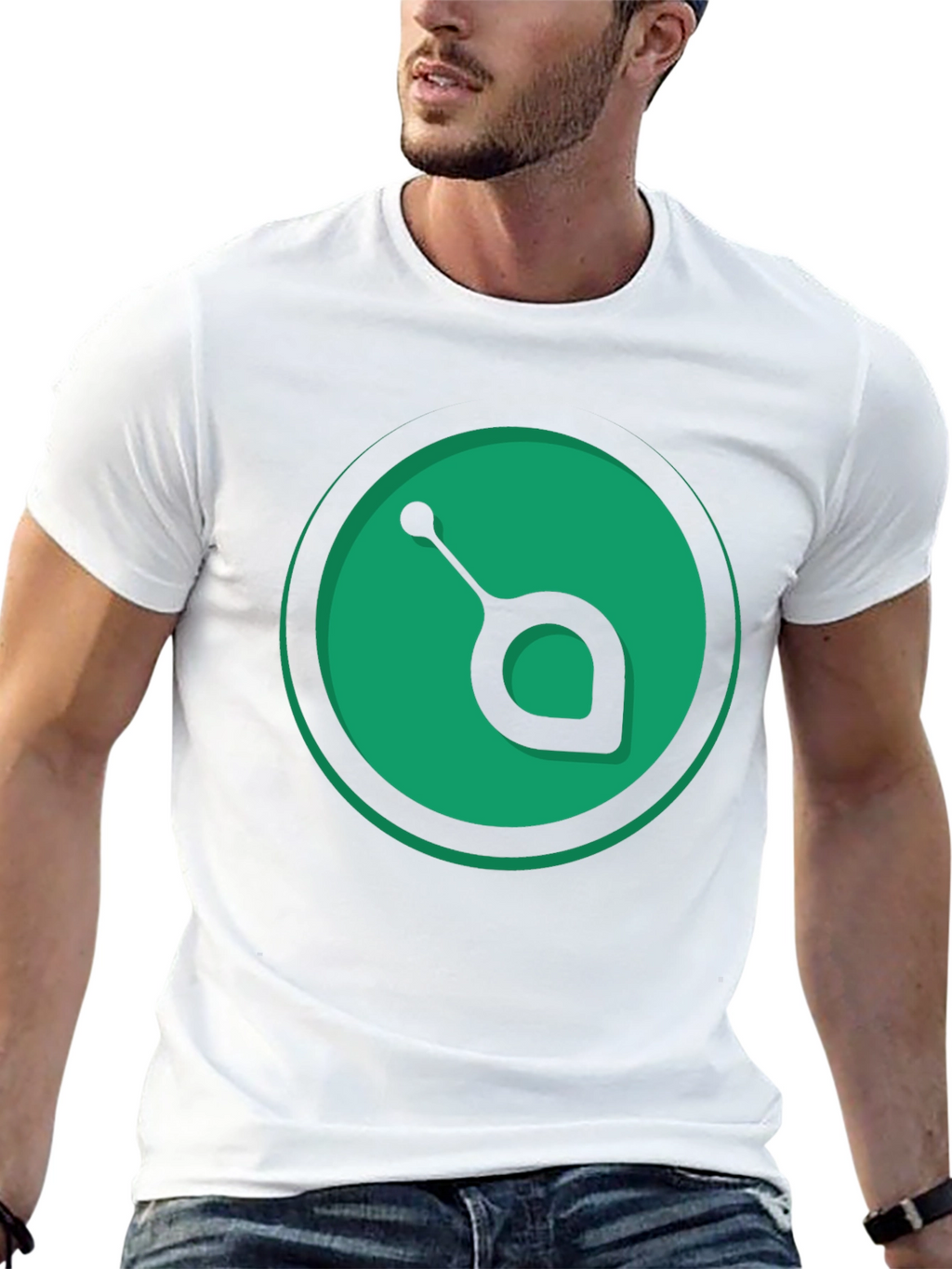Green Orb Black T-Shirt