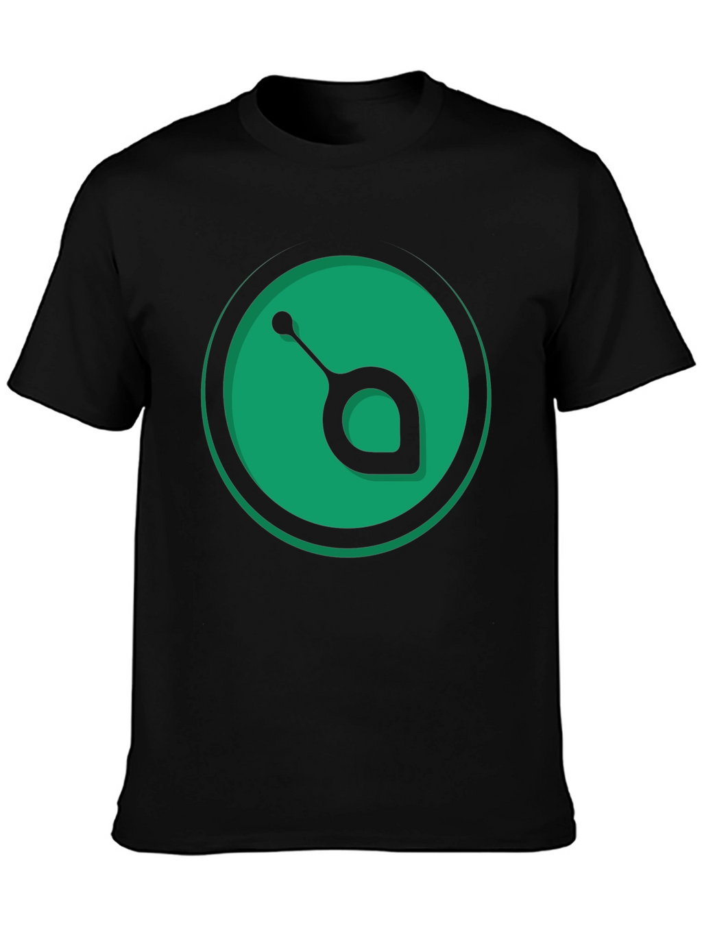 Green Orb Black T-Shirt