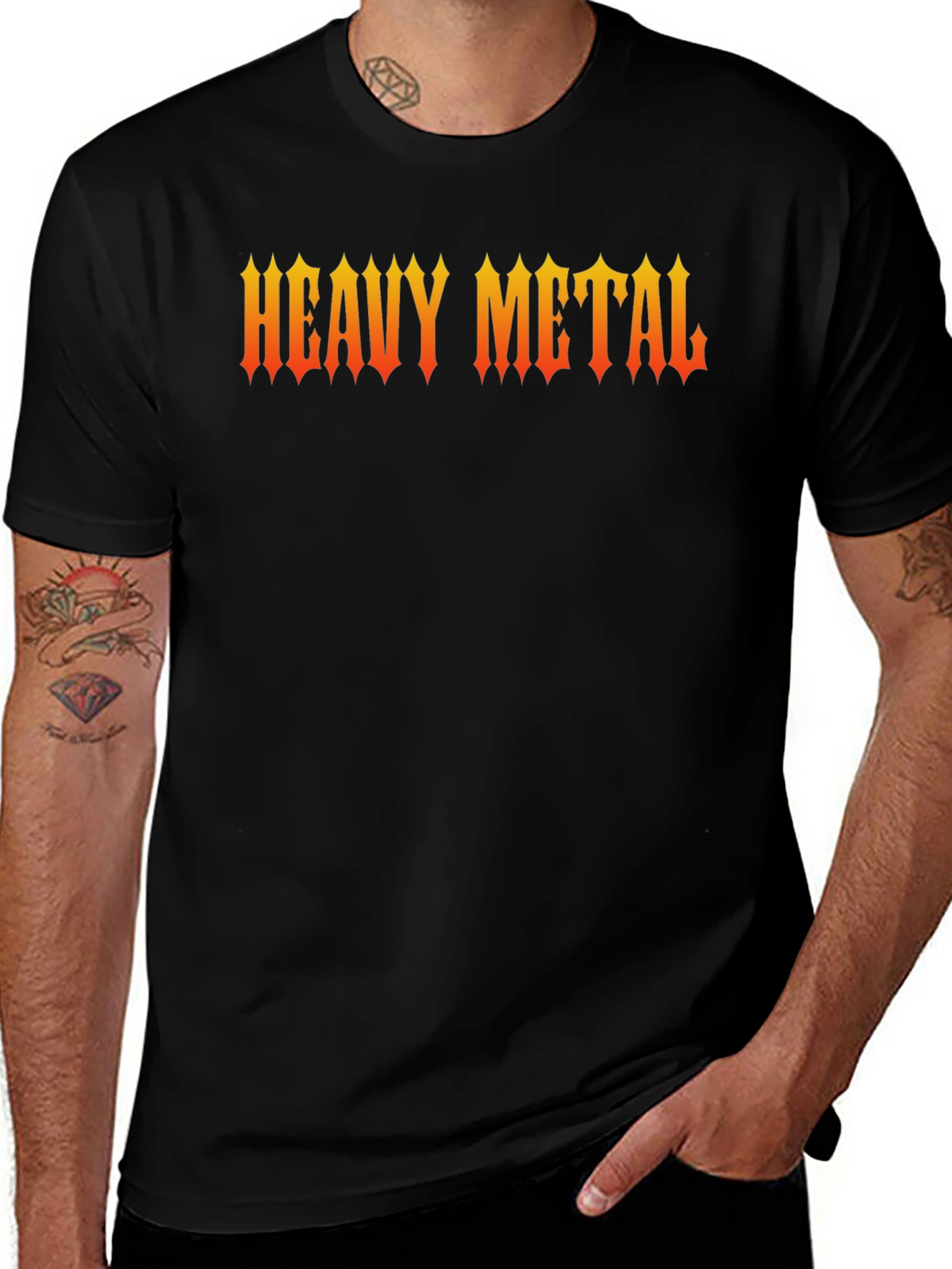Heavy Metal Graphic Print Black T-Shirt