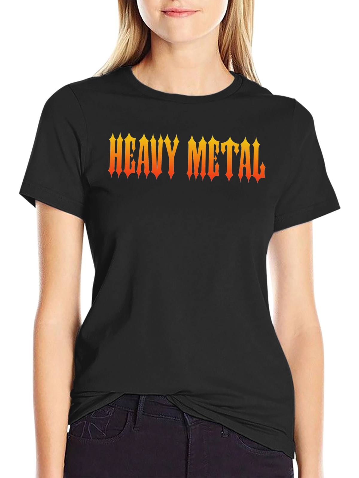 Heavy Metal Graphic Print Black T-Shirt