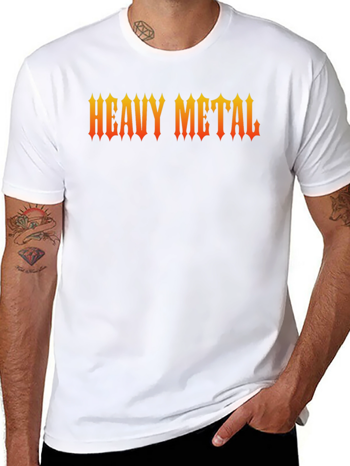 Heavy Metal Graphic Print Black T-Shirt