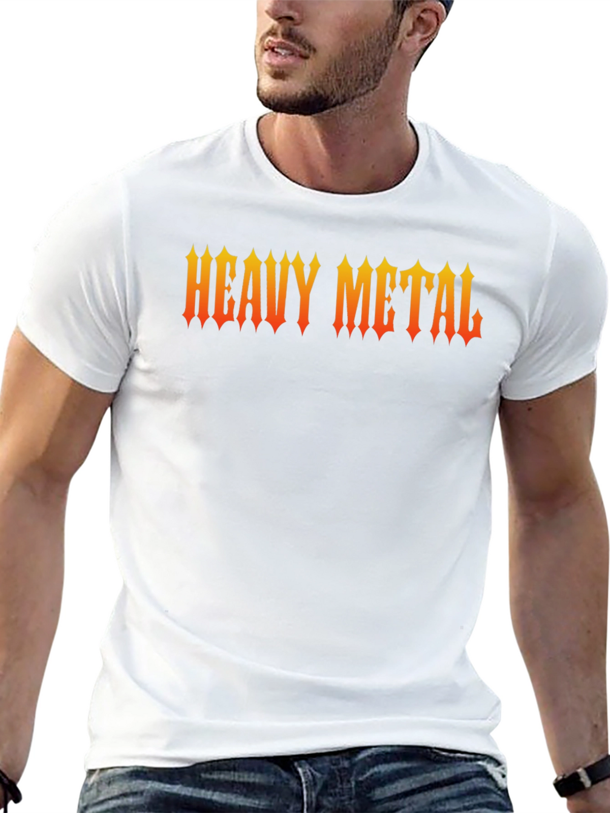 Heavy Metal Graphic Print Black T-Shirt