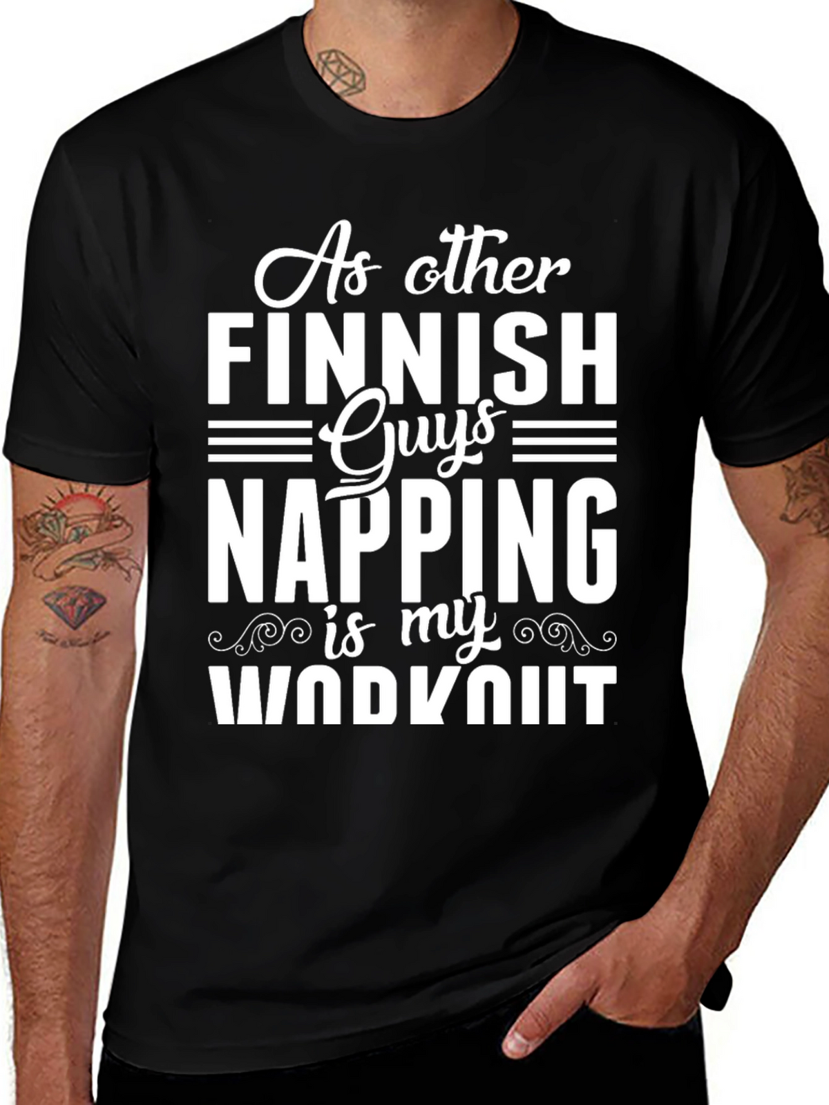Funny Finnish Napping Workout Graphic T-Shirt