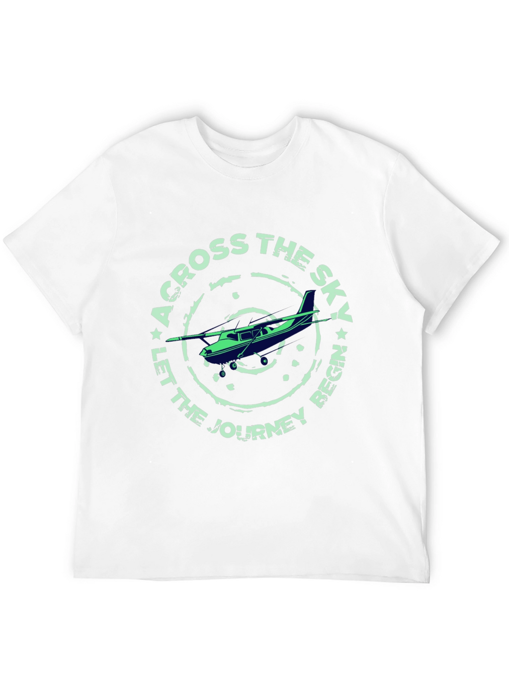 Across The Sky Airplane Graphic T-Shirt