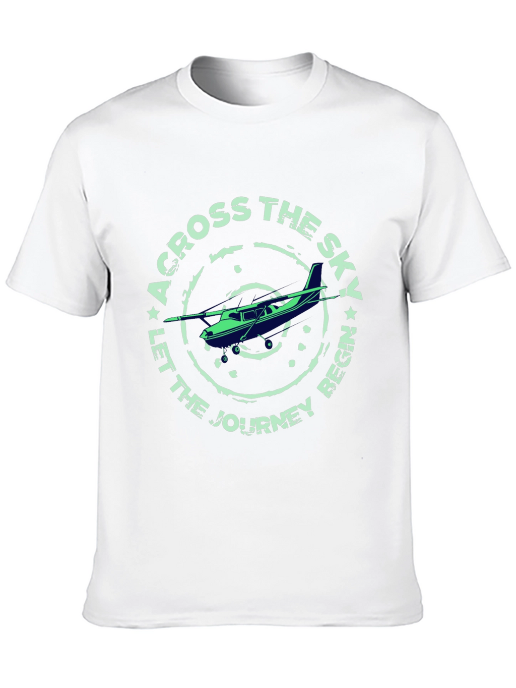Across The Sky Airplane Graphic T-Shirt
