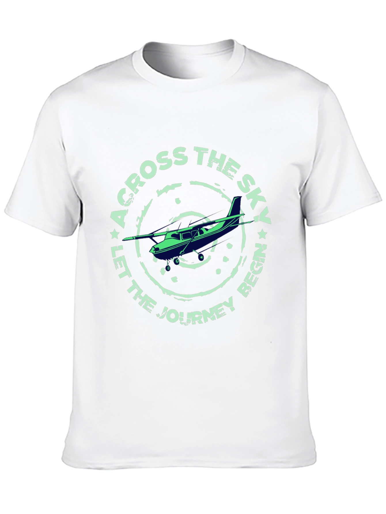 Across The Sky Airplane Graphic T-Shirt
