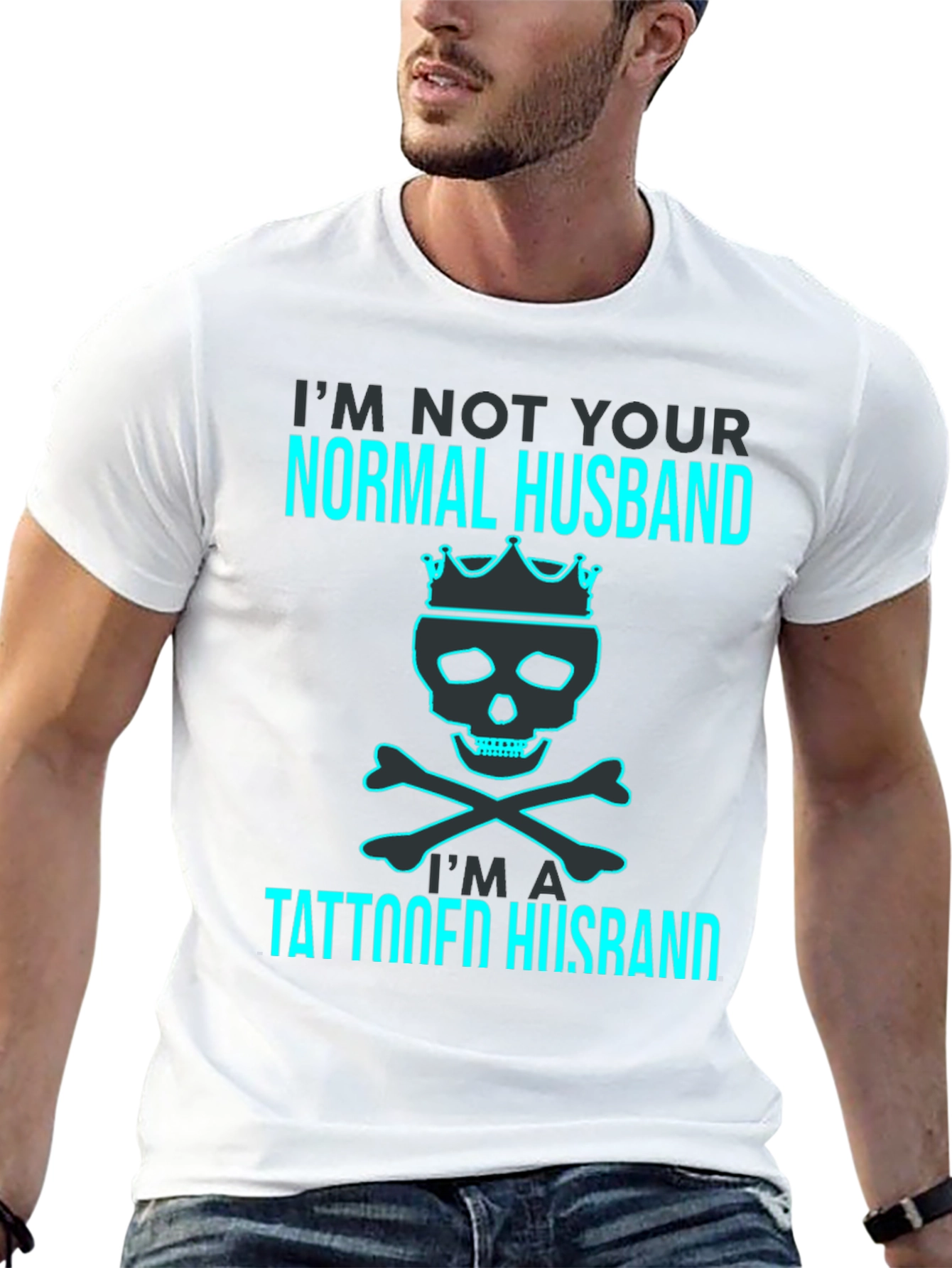 Tattooed Husband Graphic Tee - Skull and Bones