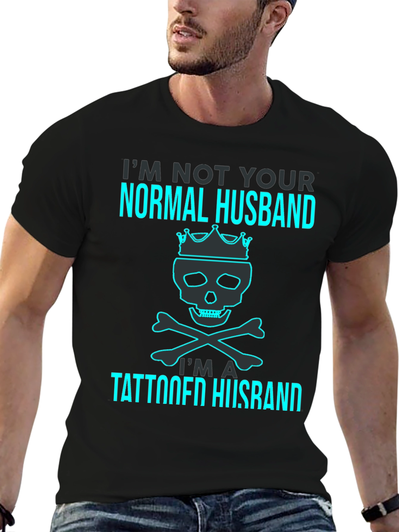 Tattooed Husband Graphic Tee - Skull and Bones