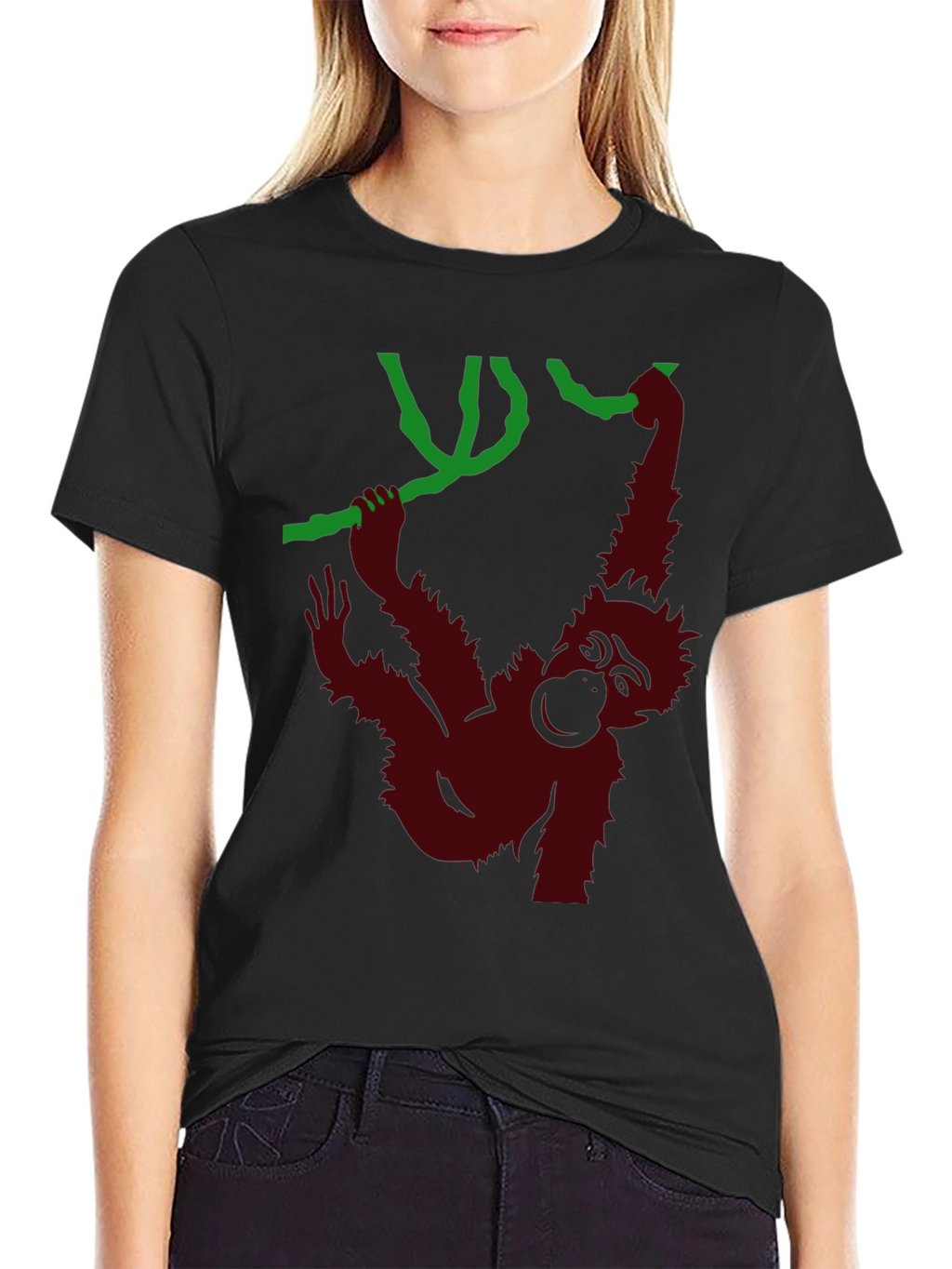 Monkeying Around Graphic Tee - Black Cotton T-Shirt