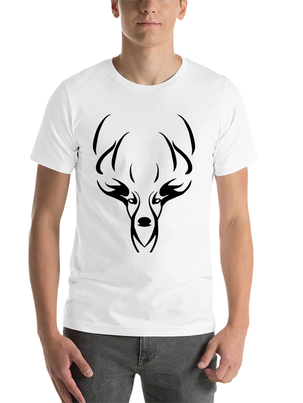 Mens Black Deer Graphic Tee