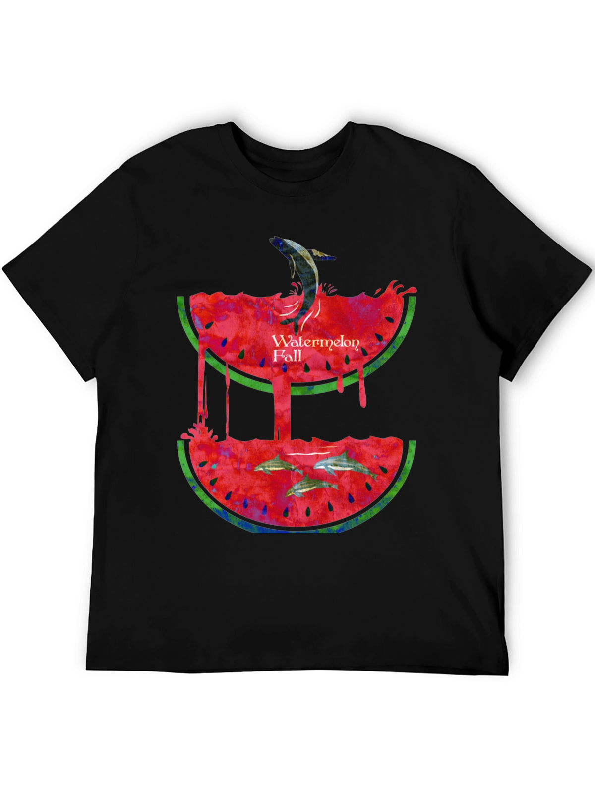 Watermelon Fall Graphic Print T-Shirt