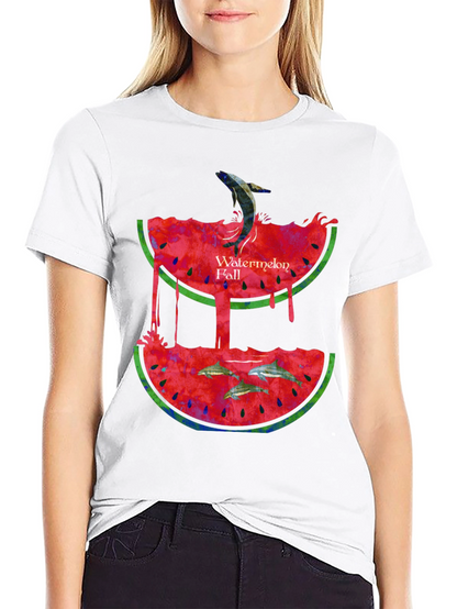 Watermelon Fall Graphic Print T-Shirt