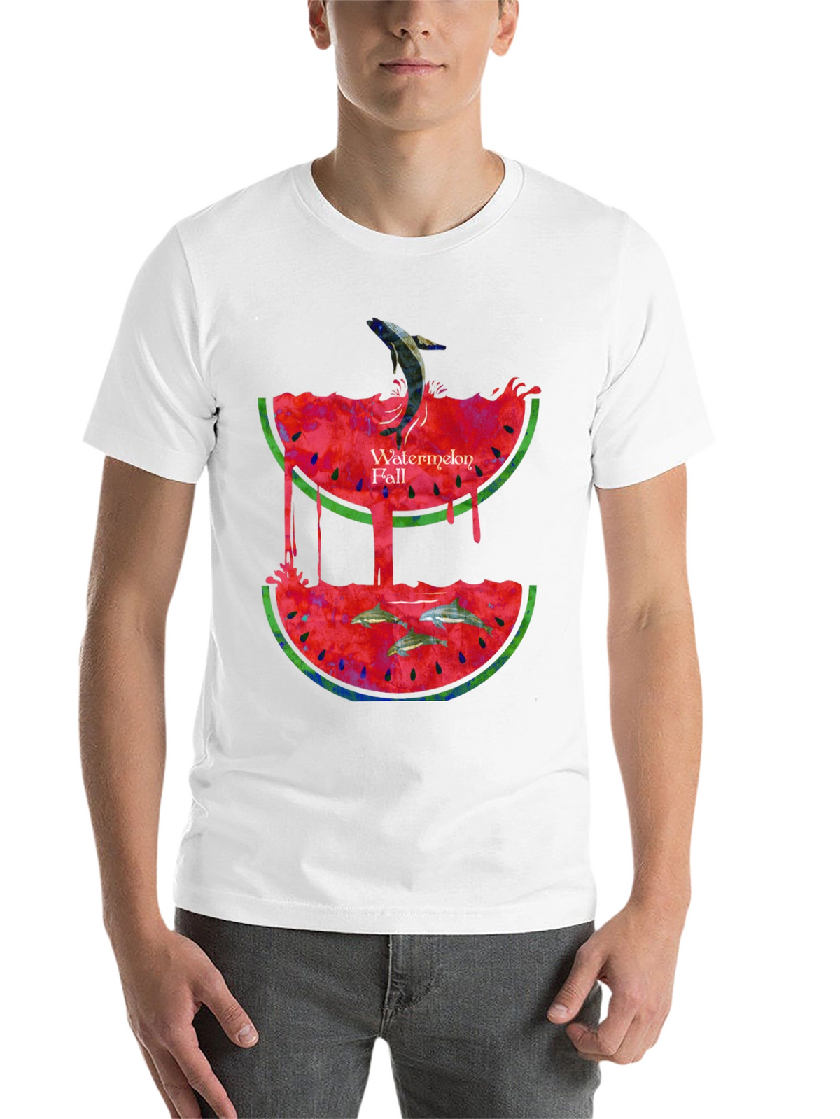Watermelon Fall Graphic Print T-Shirt