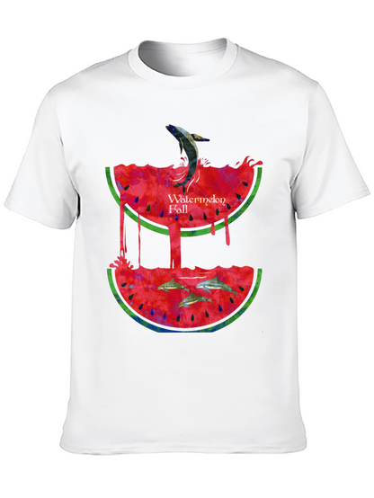 Watermelon Fall Graphic Print T-Shirt