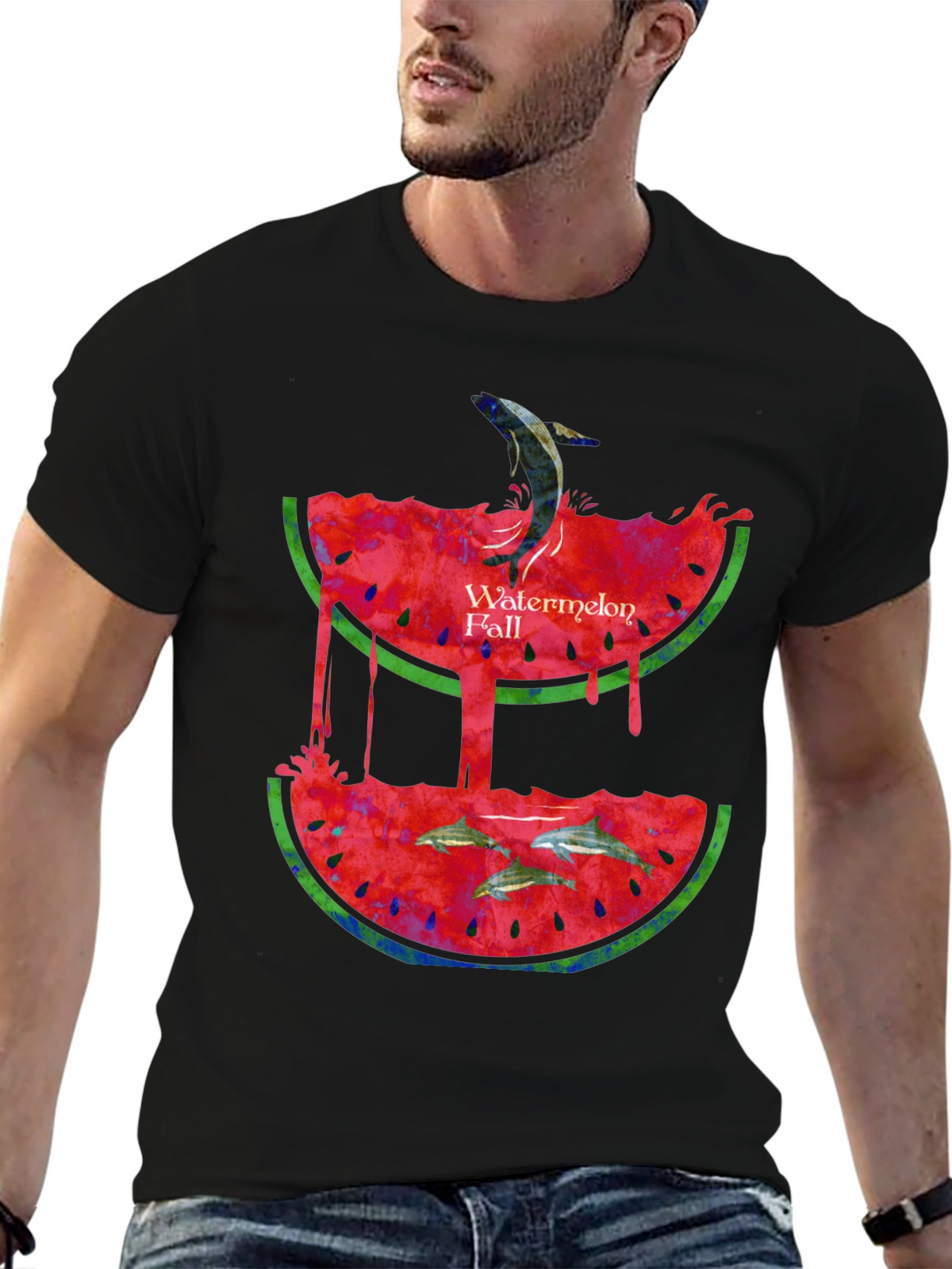 Watermelon Fall Graphic Print T-Shirt