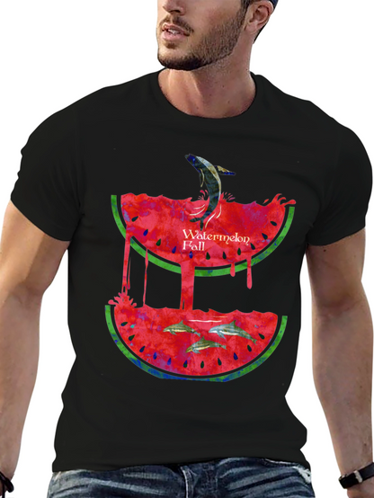 Watermelon Fall Graphic Print T-Shirt