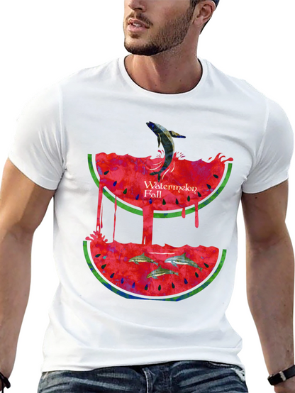 Watermelon Fall Graphic Print T-Shirt