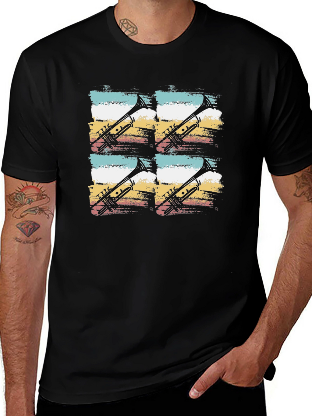 Trumpet Retro T-Shirt | Unique Band Tee