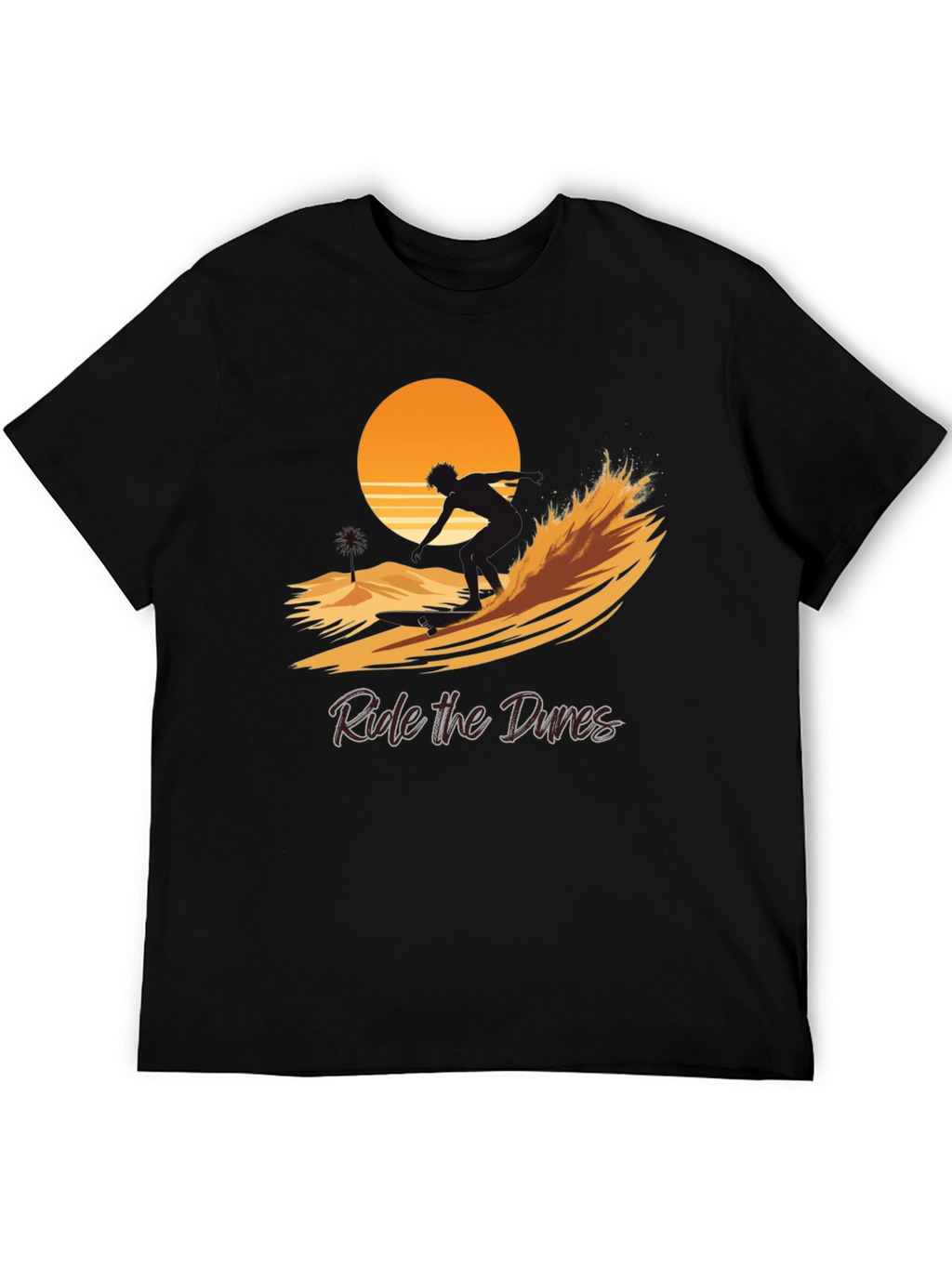 Ride the Dunes Graphic Tee - Black Cotton Shirt