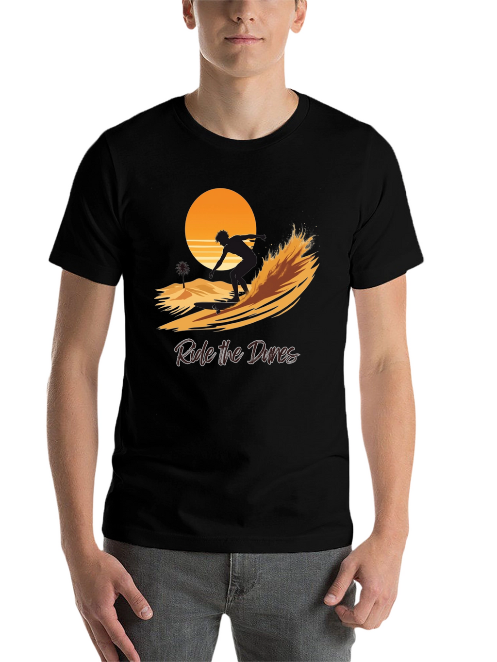 Ride the Dunes Graphic Tee - Black Cotton Shirt