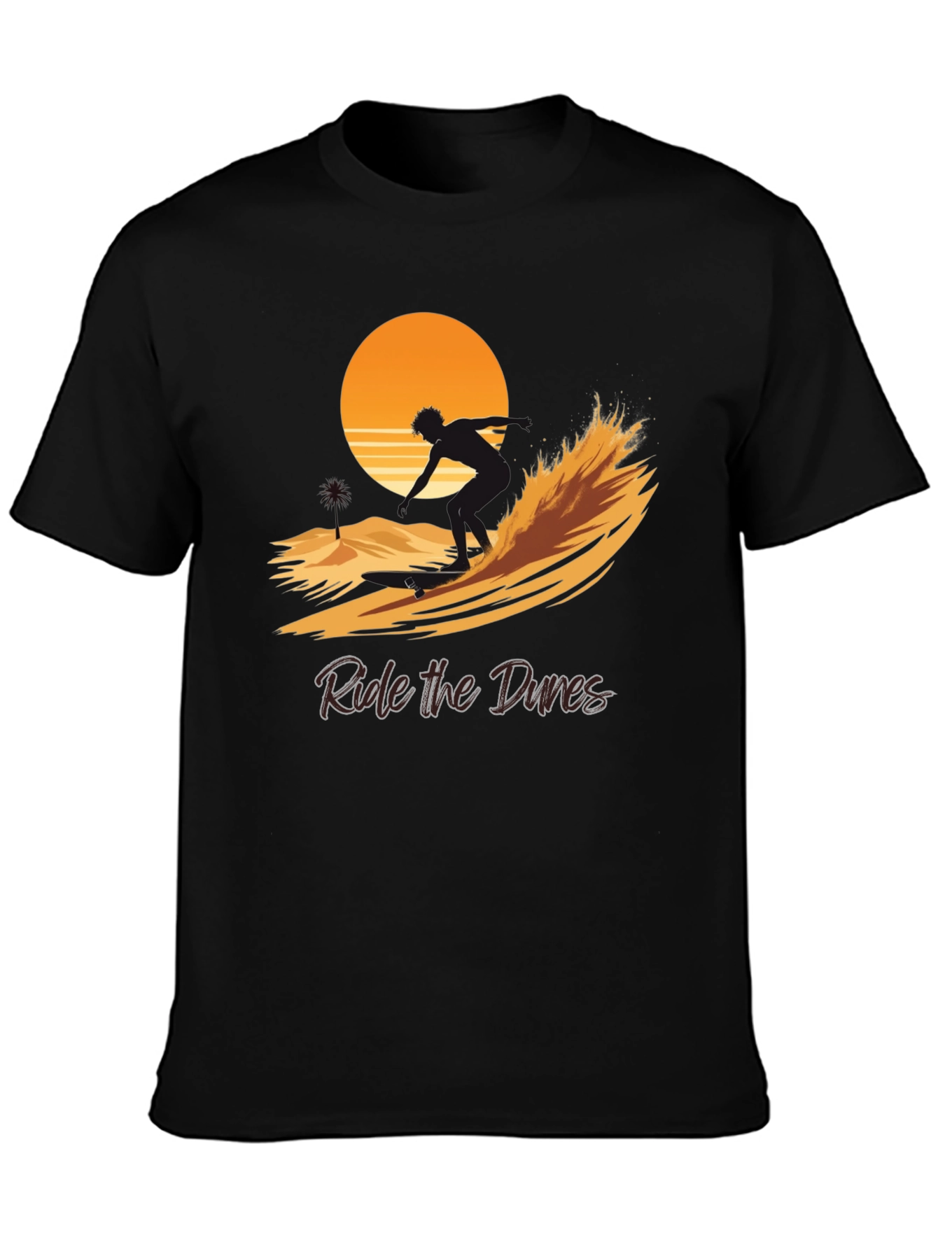Ride the Dunes Graphic Tee - Black Cotton Shirt