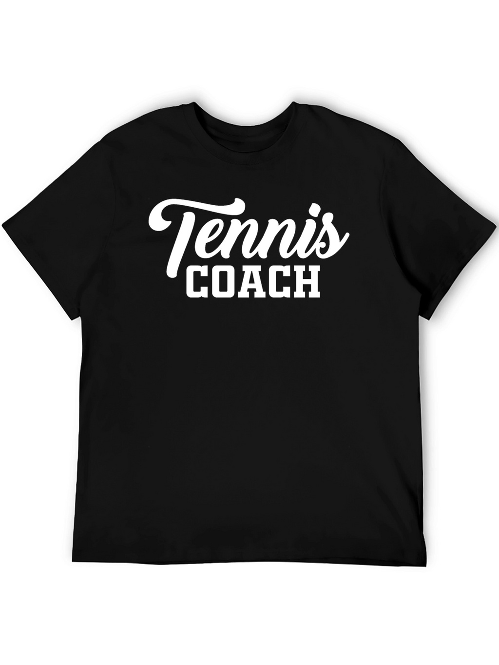 Tennis Coach Graphic Tee - Black Cotton T-Shirt