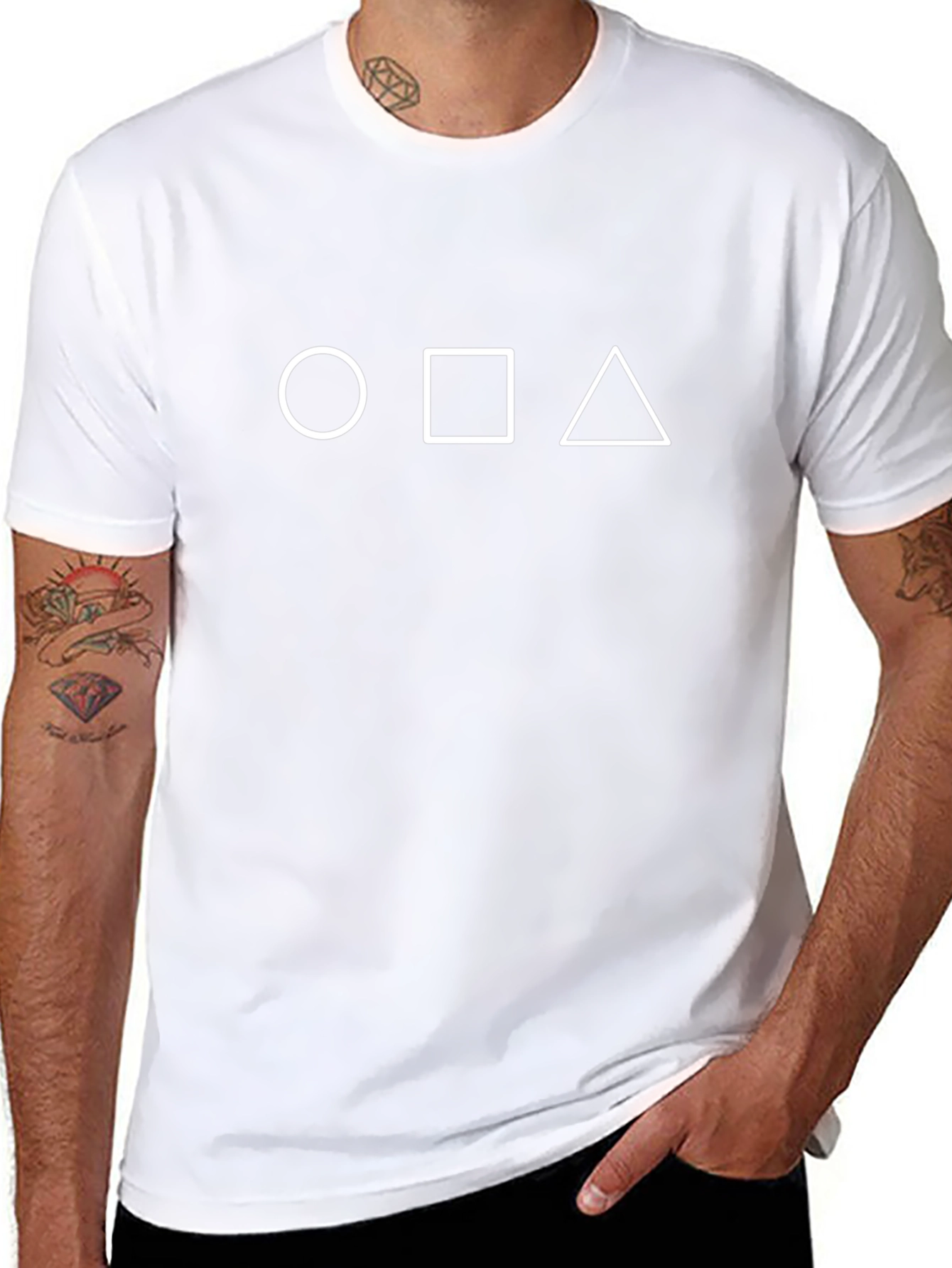 Geometric Shapes Black T-Shirt